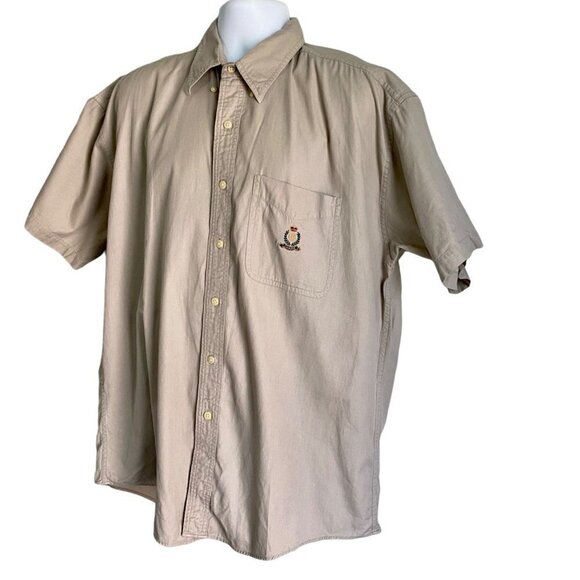 Chaps Short Sleeve Button Down Cotton Shirt Men's Large - Picture 2 of 7
